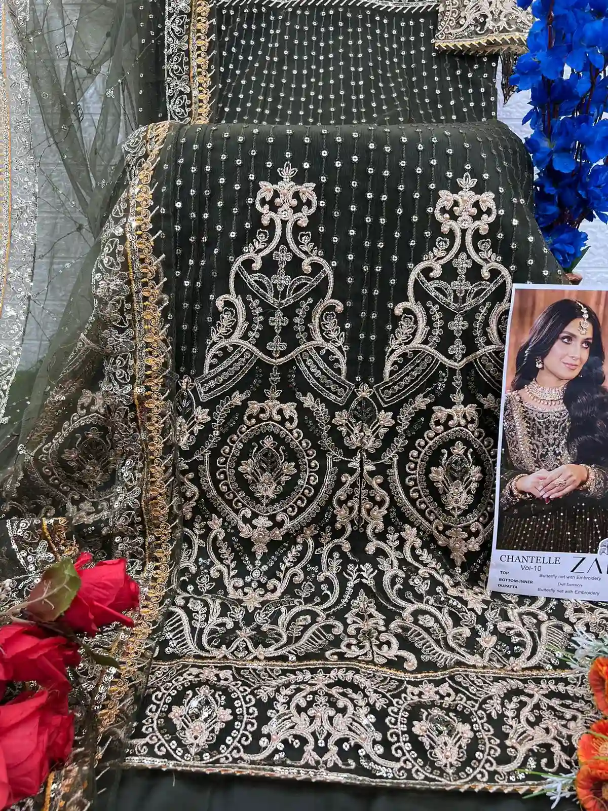 Zaha Chantelle Vol 10 Butterfly Net Wholesale Pakistani Salwar Suit Catalog — Wholesale Pakistani Suits, MPA wholesale from Surat — Photo 3